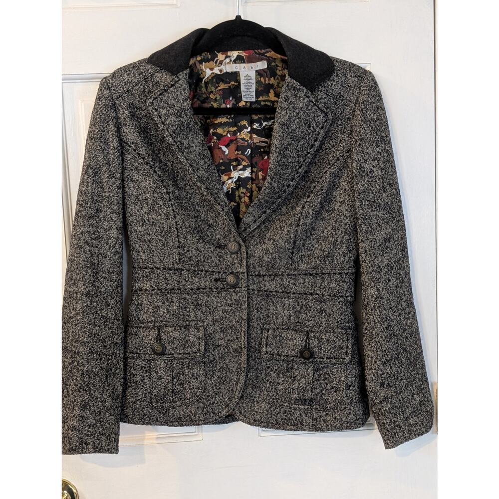 Cabi | Fox Hunt Equestrian Tweed Blazer | Size 0